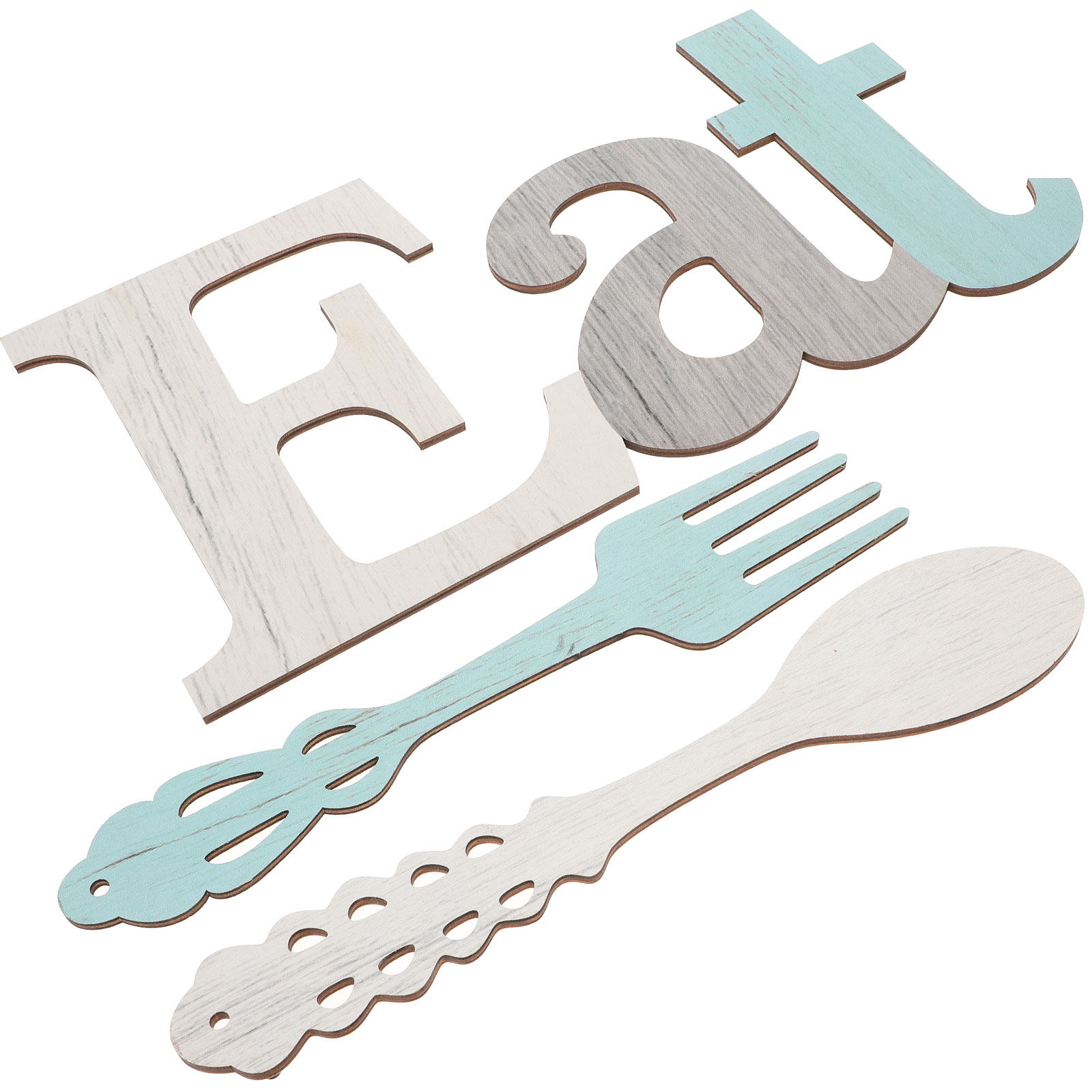 Wooden Letter Sign - 3Pcs Wood Kitchen Decor Set Eat