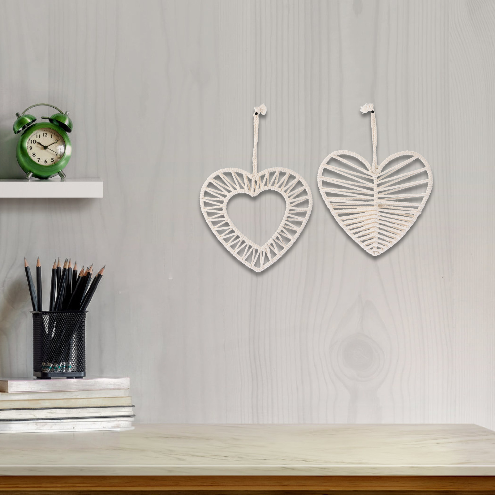Home Decor Handmade - 2Pcs Handmade Cotton Heart Shape Hanging