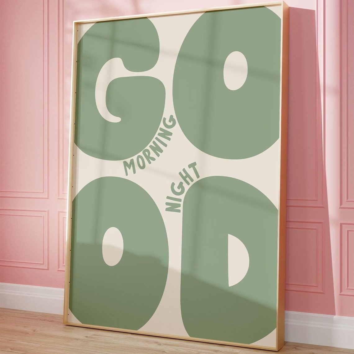 Home Decor Aesthetic - Modern Green Good Morning Good Night