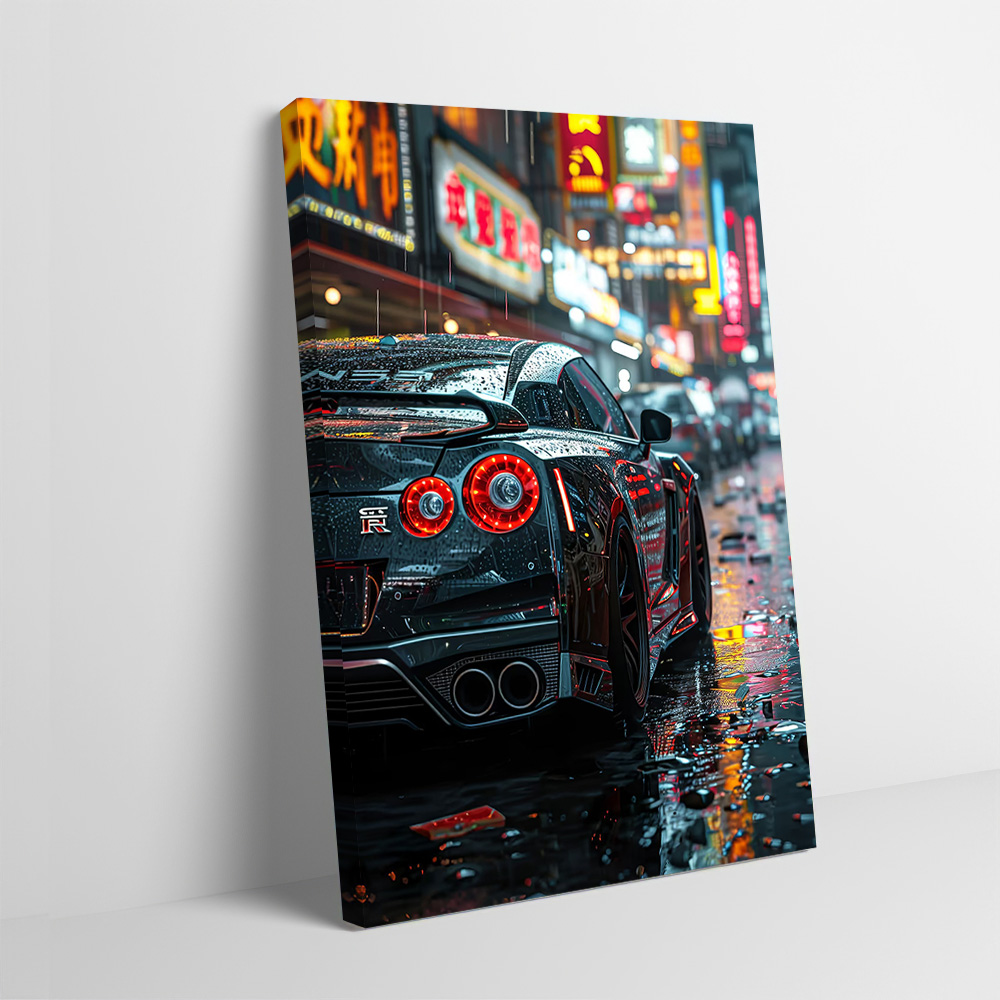 Home Decor Niche - GTR R35 Street City Poster Customizable