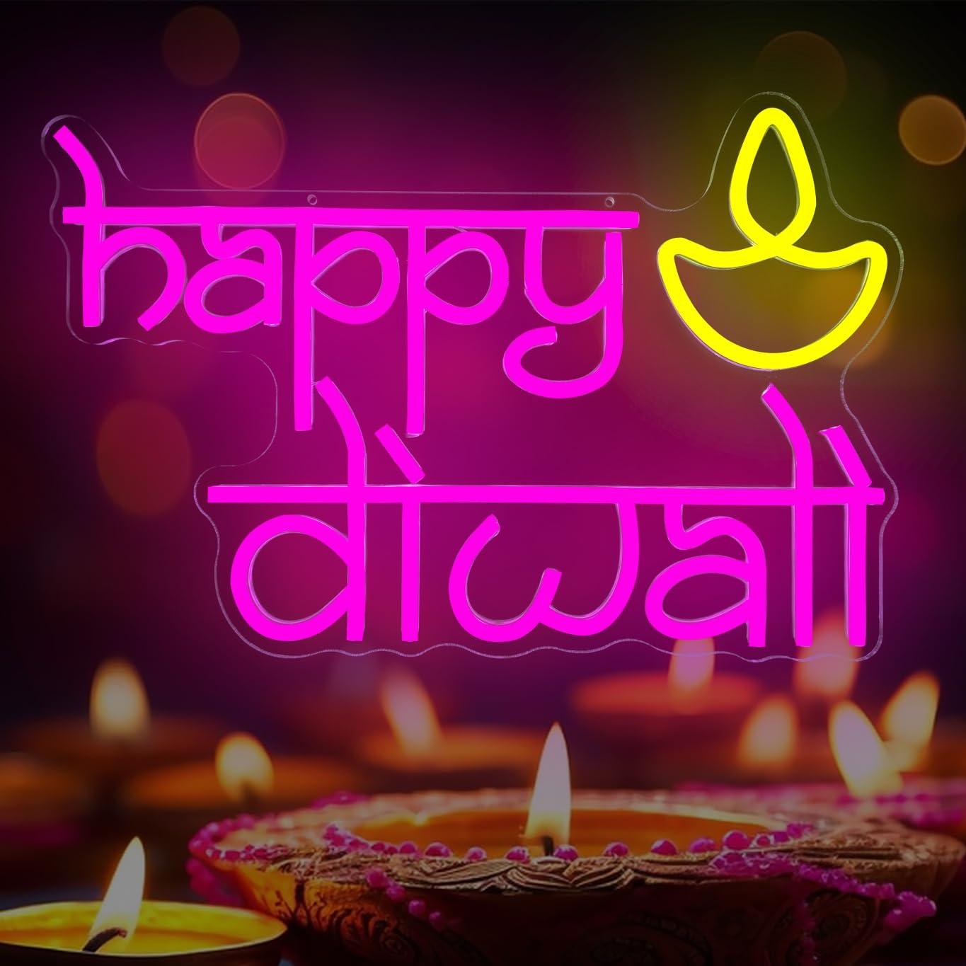 Happy Diwali Neon Sign USB Pow - Home Decor Happy recension och pris