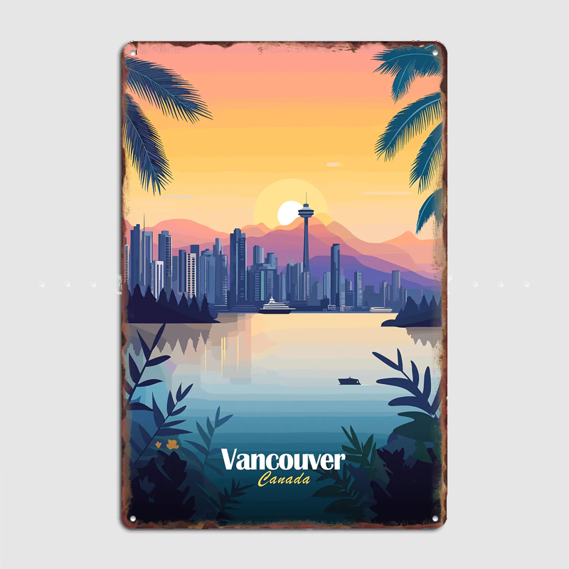 Vancouver Skyline Sunset Trave - Home Decor Vancouver recension och pris