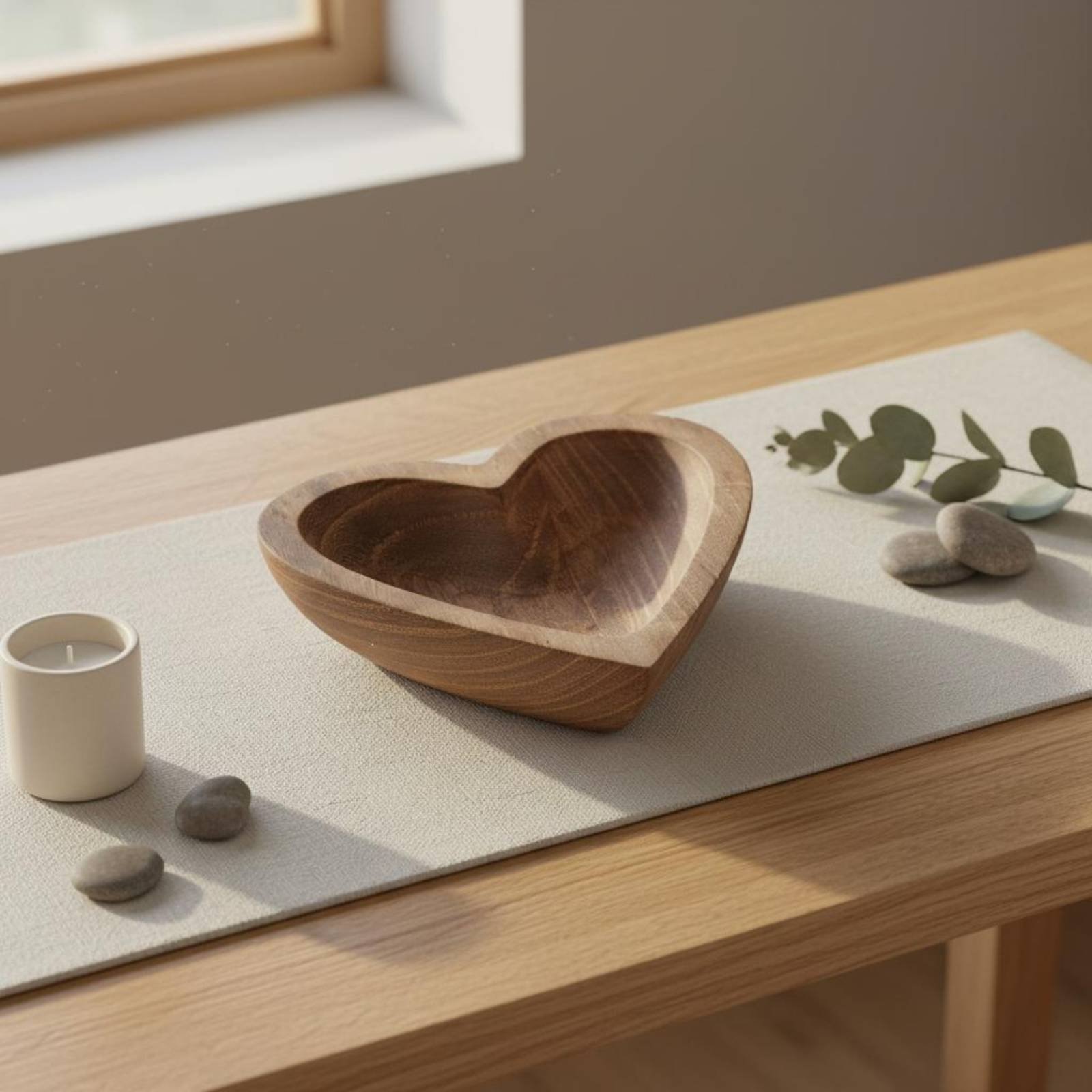 Heart Shaped Wooden Bowl Handm - Home Decor Handmade recension och pris
